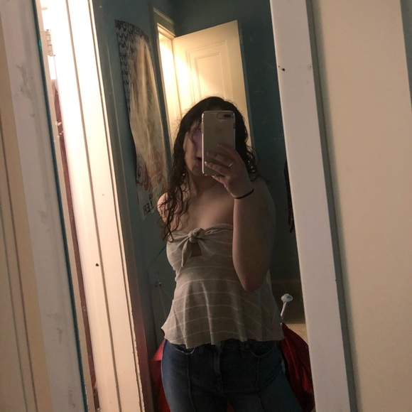 urban outfitters tie front tube top - Picture 1 of 4